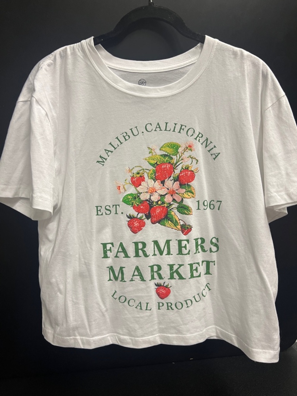 Farmers Market Strawberry Graphic Tee - White